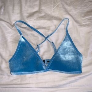 Hoaka blue velvet bikini top